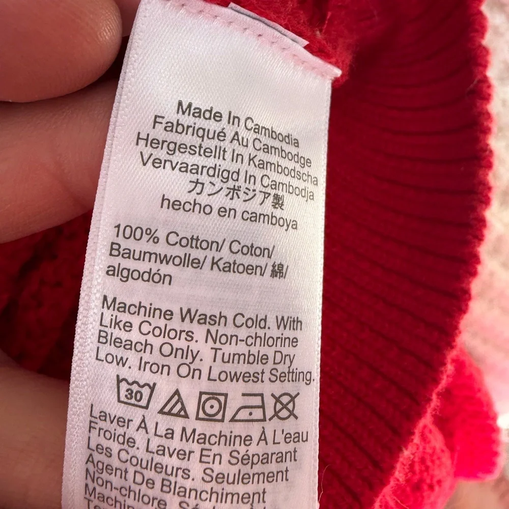 J‎ Crew Red Cable Knit Sweater size small new